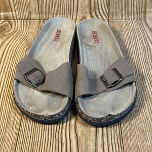 Bongo Cork Strap Sandals Women's Size‎ 8 Brown Suede Strap Cork Sandals